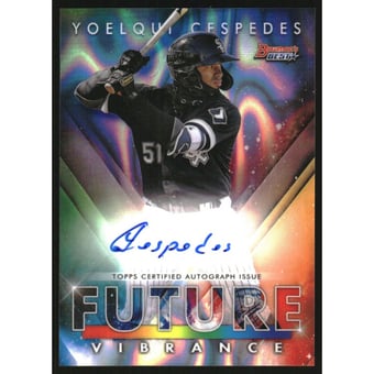 2021 Bowman's Best Bowman Future Vibrance Autographs Lava Refractors #BFVAYCS Yoelqui Cespedes