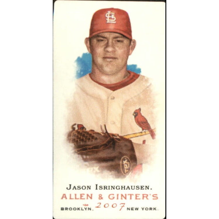 2007 Topps Allen and Ginter Mini Black No Number #137 Jason Isringhausen SP. rookie card picture