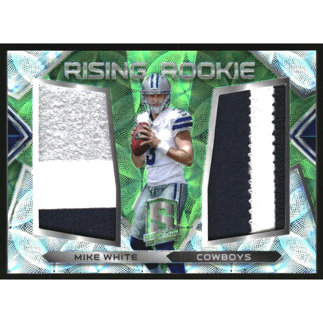 2018 Panini Spectra Rising Rookie Materials Neon Green #12 Mike White. rookie card picture