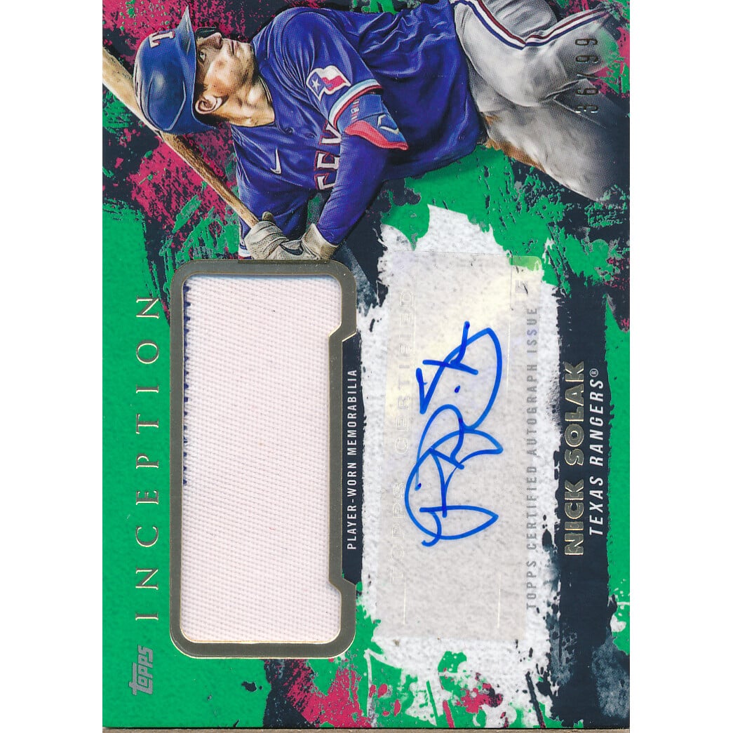 2021 Topps Inception Patch Autographs Green #APCNS Nick Solak. rookie card picture