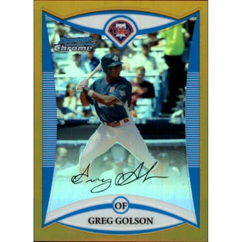 2008 Bowman Chrome Draft Prospects Gold Refractors #BDPP73 Greg Golson FG