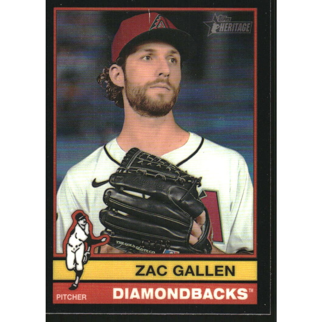 2025 Topps Heritage Chrome Black Refractors #450 Zac Gallen. rookie card picture