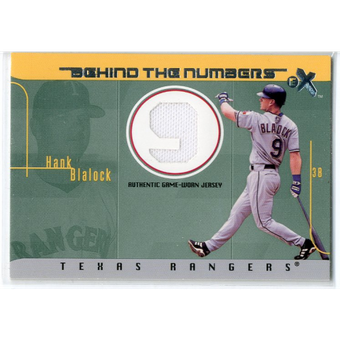 2003 E-X Behind the Numbers Game Jersey Number #HB Hank Blalock/9