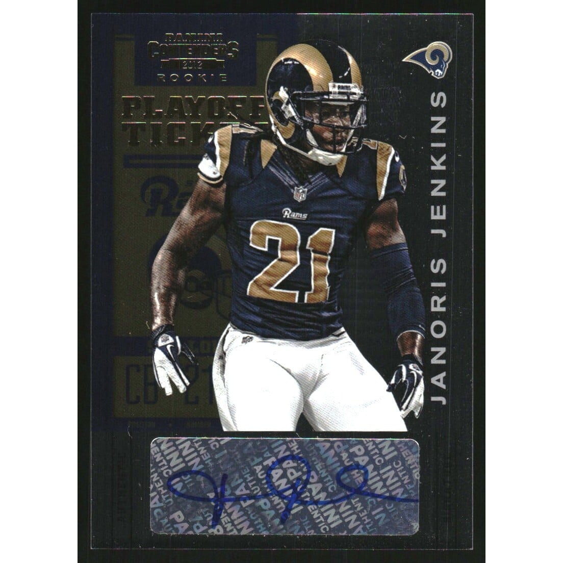 2012 Panini Contenders Playoff Ticket #144 Janoris Jenkins AU. rookie card picture