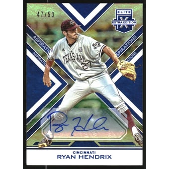 2016 Elite Extra Edition Autographs Aspirations Blue #80 Ryan Hendrix/50