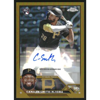 2023 Topps Chrome Update Autographs Gold Refractors #ACCSM Canaan Smith-Njigba
