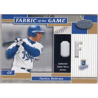 2002 Leaf Certified Fabric of the Game #129PS Carlos Beltran/50