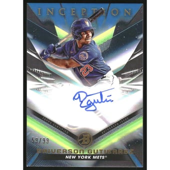 2023 Bowman Inception Autographs Blue Foil #BPADGZ Daiverson Gutierrez