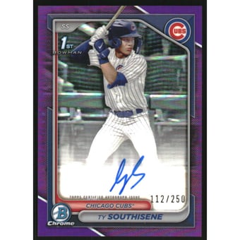 2024 Bowman Chrome Draft Autographs Purple Refractors #CPATS Ty Southisene