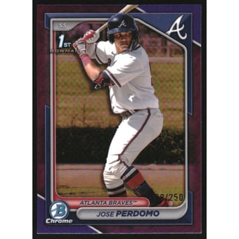 2024 Bowman Chrome Prospects Purple Refractors #BCP220 Jose Perdomo