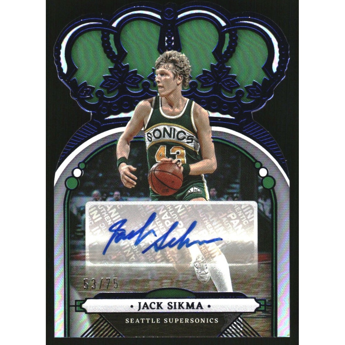 2022-23 Crown Royale Crown Autographs Blue #44 Jack Sikma