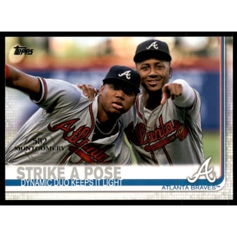 2019 Topps Factory Set 582 Montgomery #508 Strike a Pose/Ozzie Albies/Ronald Acuna Jr.