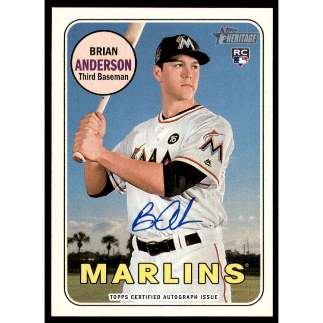 2018 Topps Heritage Real One Autographs #ROABA Brian Anderson HN. rookie card picture