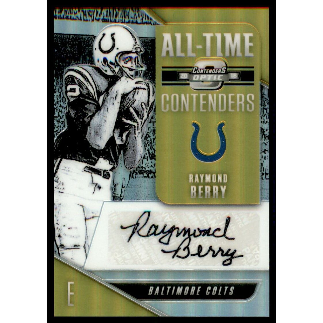 2018 Panini Contenders Optic All Time Contenders Autographs Gold #14 Raymond Berry/5. rookie card picture