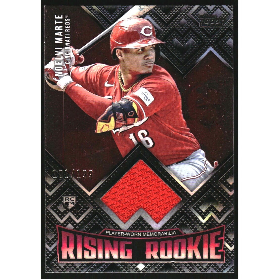2024 Topps Update Rising Rookie Relics Black #RRRNM Noelvi Marte. rookie card picture