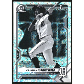 2021 Bowman Chrome Prospects Black and White Mini-Diamond Refractors #BCP186 Cristian Santana