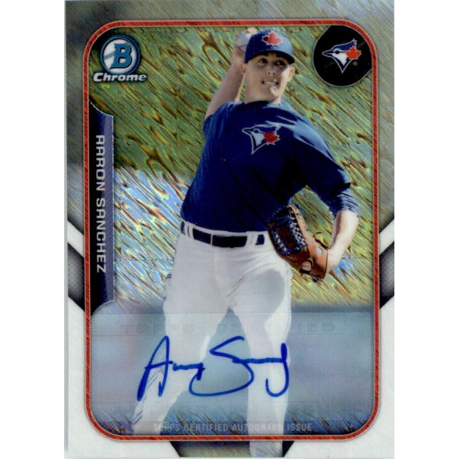 2015 Bowman Chrome Farm's Finest Minis Autographs #FFMAS Aaron Sanchez. rookie card picture