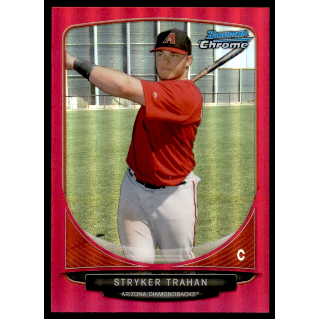 2013 Bowman Chrome Prospects Magenta Refractors #BCP123 Stryker Trahan. rookie card picture