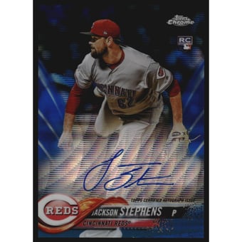 2018 Topps Chrome Rookie Autographs Blue Wave Refractors #RAJS Jackson Stephens