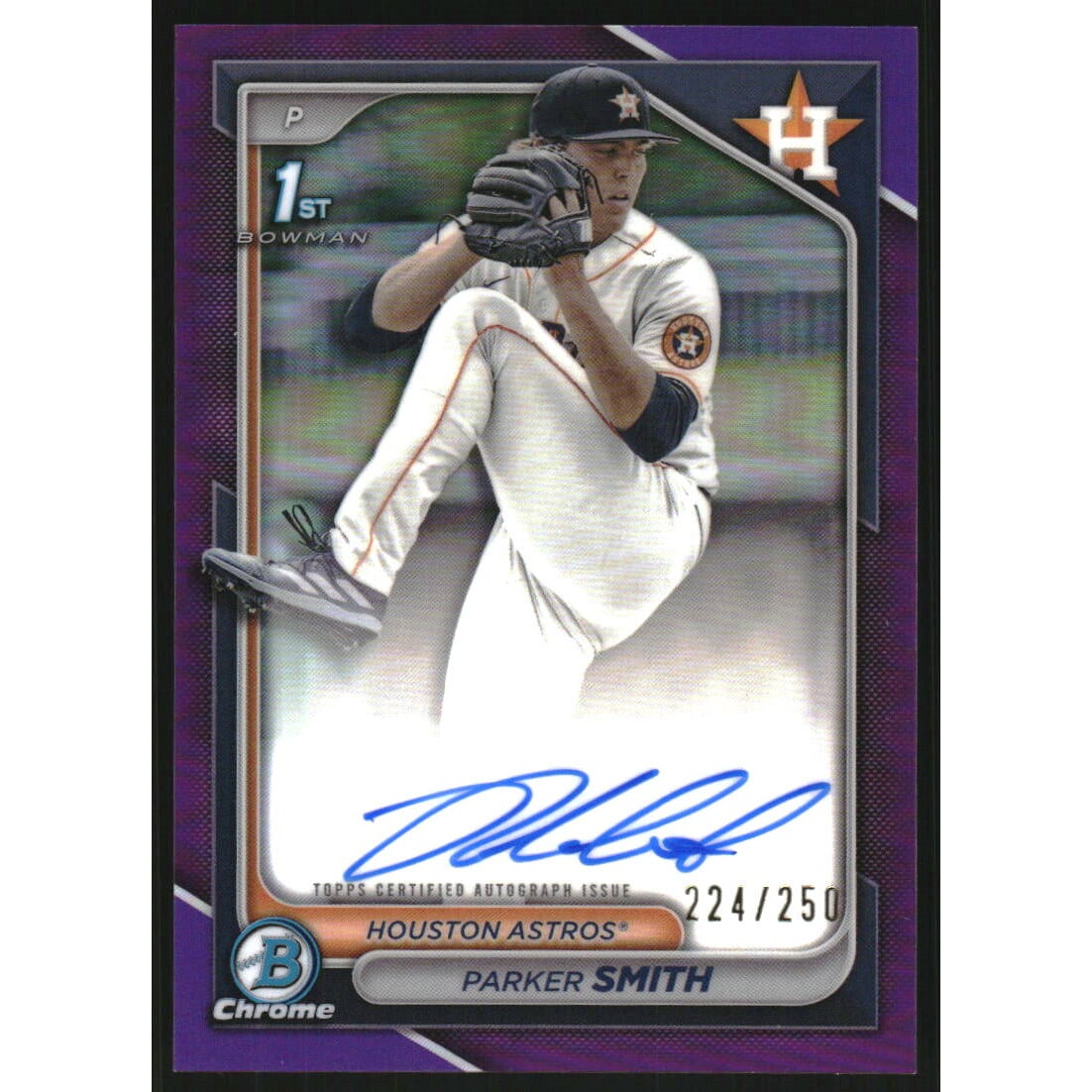 2024 Bowman Chrome Draft Autographs Purple Refractors #CPAPSM Parker Smith. rookie card picture