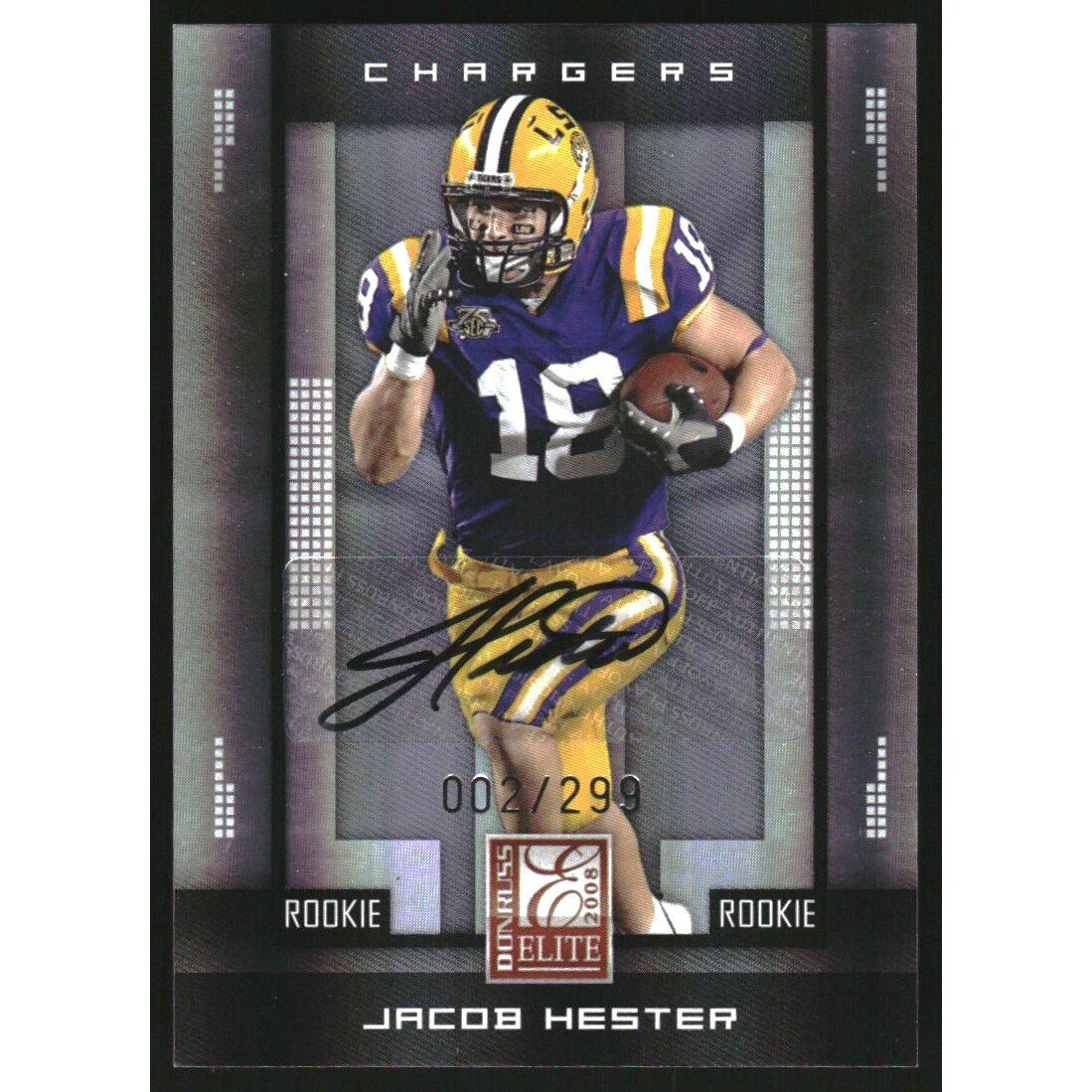 2008 Donruss Elite #137 Jacob Hester AU/299 RC. rookie card picture