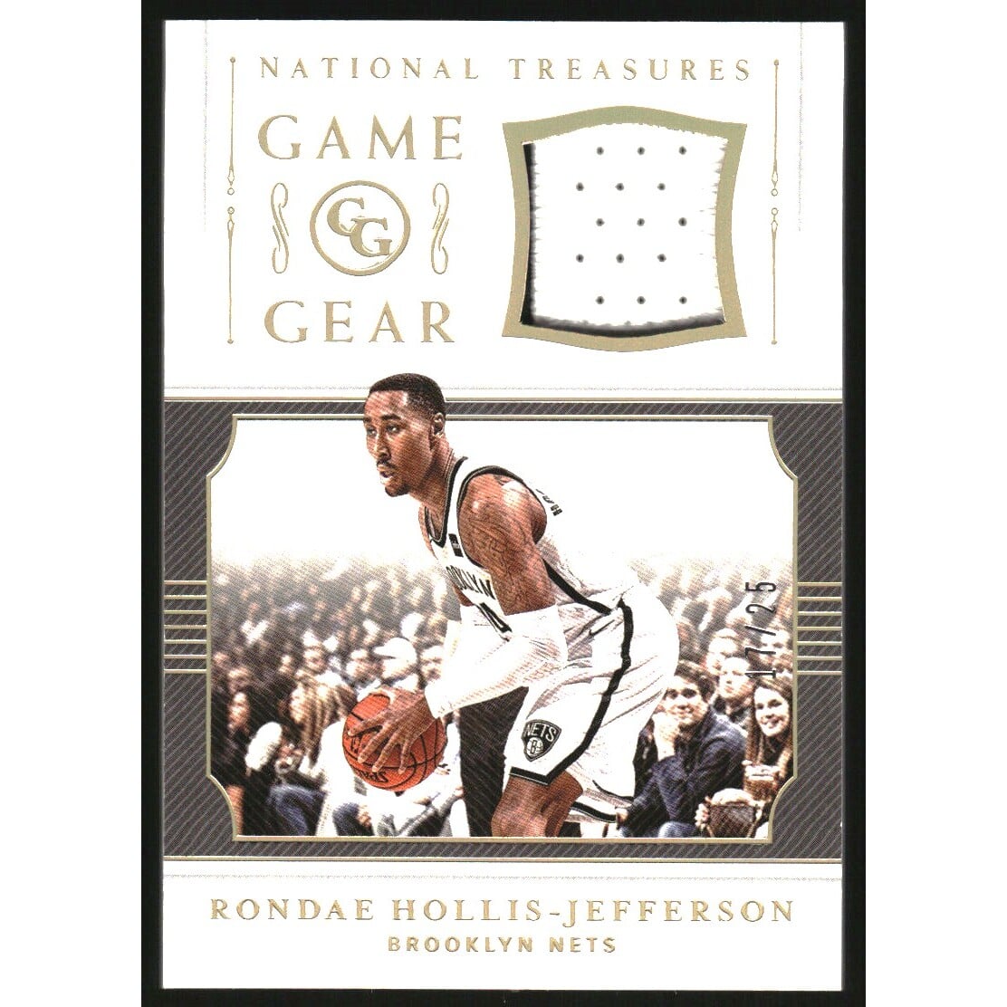 2018-19 Panini National Treasures Game Gear Relics Prime #5 Rondae Hollis-Jefferson/25. rookie card picture