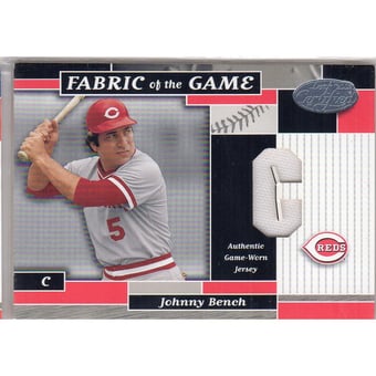 2002 Leaf Certified Fabric of the Game #15PS Johnny Bench/50