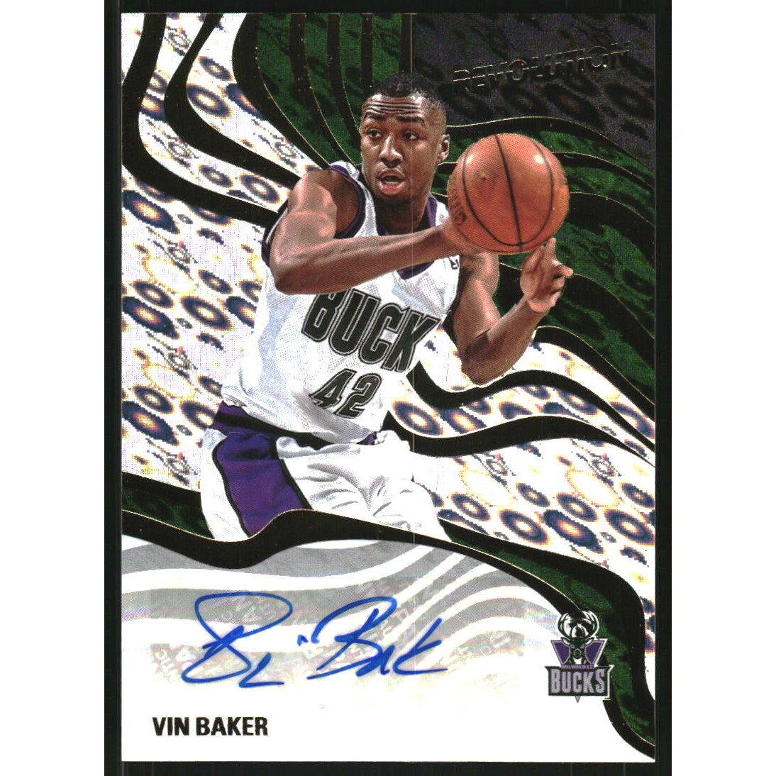 2024-25 Panini Revolution Revolution Signatures #91 Vin Baker. rookie card picture