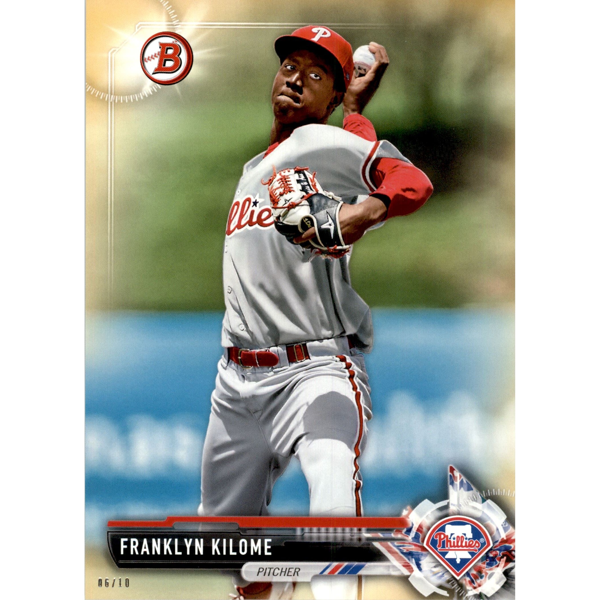 2017 Bowman Draft 5x7 Gold #BD112 Franklyn Kilome. rookie card picture