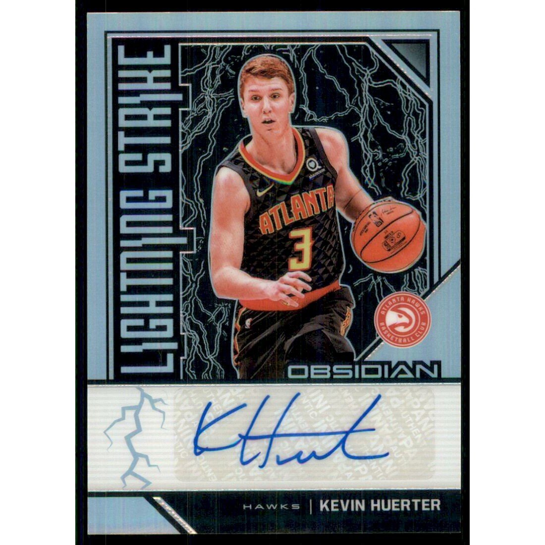 2019-20 Panini Obsidian Lightning Strike Signatures #4 Kevin Huerter/99. rookie card picture