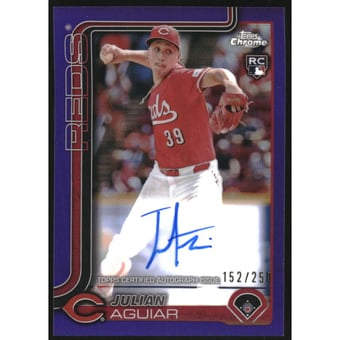 2025 Topps Chrome Rookie Autographs Purple Refractors #RAJA Julian Aguiar