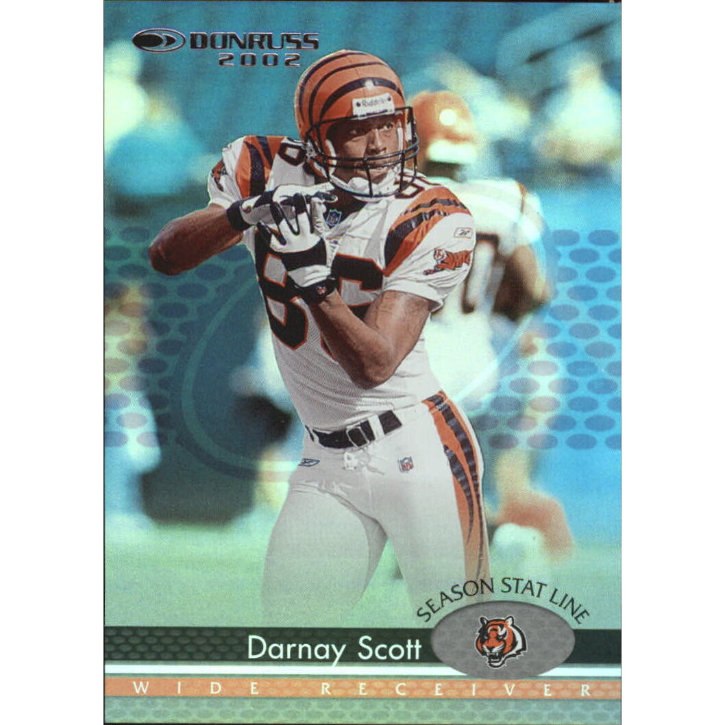 2002 Donruss Stat Line Season #35 Darnay Scott/57. rookie card picture