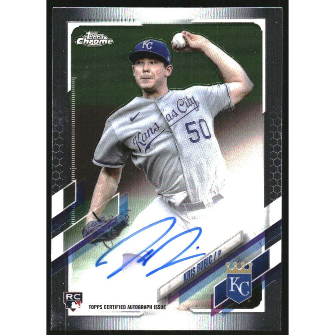 2021 Topps Chrome Rookie Autographs #RAKB Kris Bubic. rookie card picture