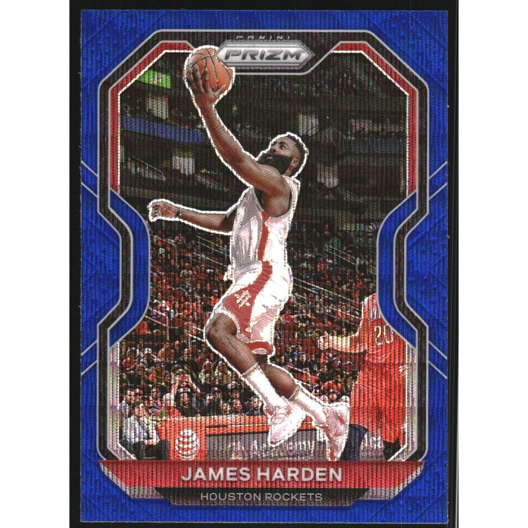 2020-21 Panini Prizm Prizms Blue Wave #112 James Harden. rookie card picture