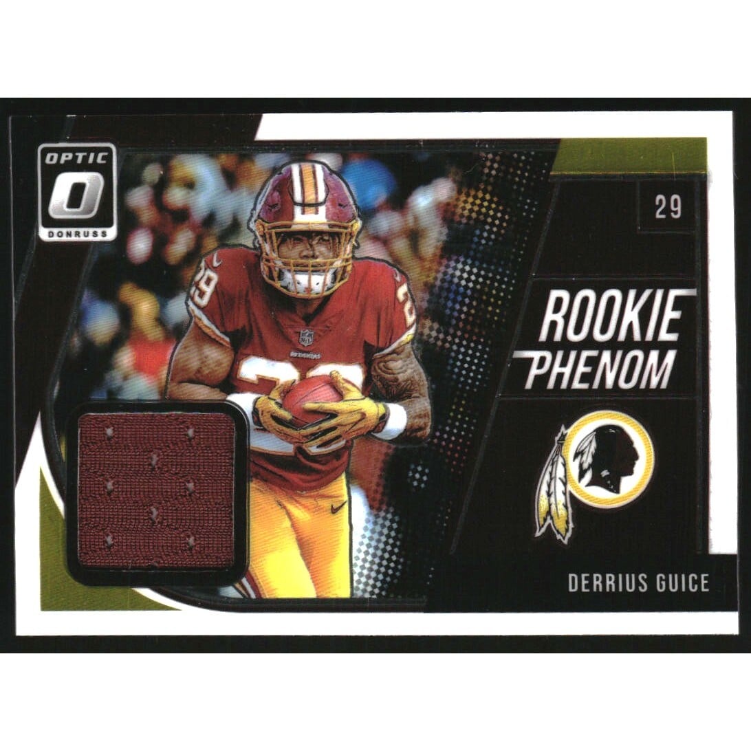 2018 Donruss Optic Rookie Phenoms Jerseys Horizontal #8 Derrius Guice. rookie card picture