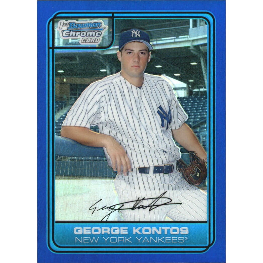 2006 Bowman Chrome Draft Draft Picks Blue Refractors #32 George Kontos. rookie card picture