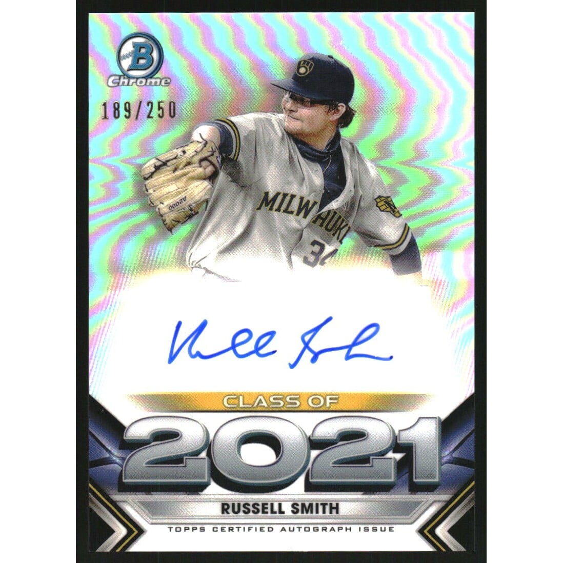 2021 Bowman Chrome Draft Class of '21 Autographs #C21RS Russell Smith EXCH. rookie card picture