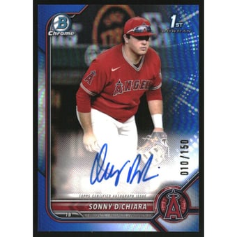 2022 Bowman Chrome Draft Autographs Blue Refractors #CDASD Sonny DiChiara