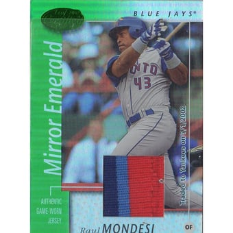 2002 Leaf Certified Mirror Emerald #87 Raul Mondesi Jsy