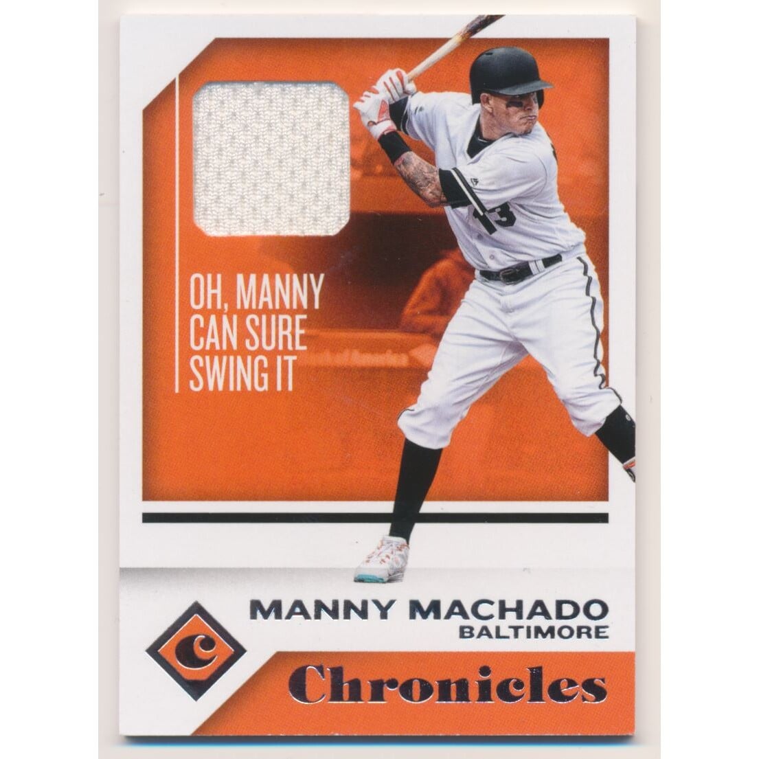 2018 Panini Chronicles Swatches #CSMM Manny Machado. rookie card picture