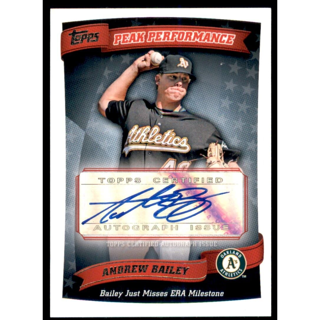 2010 Topps Peak Performance Autographs #AB Andrew Bailey B2. rookie card picture