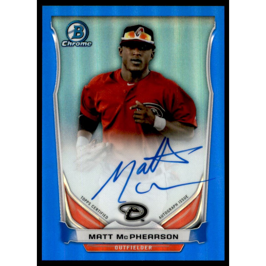 2014 Bowman Chrome Prospect Autographs Blue Refractors #BCAPMMC Matt McPhearson 2014 Bowman Chrome Prospect Autographs Blue Refractors #BCAPMMC Matt McPhearson