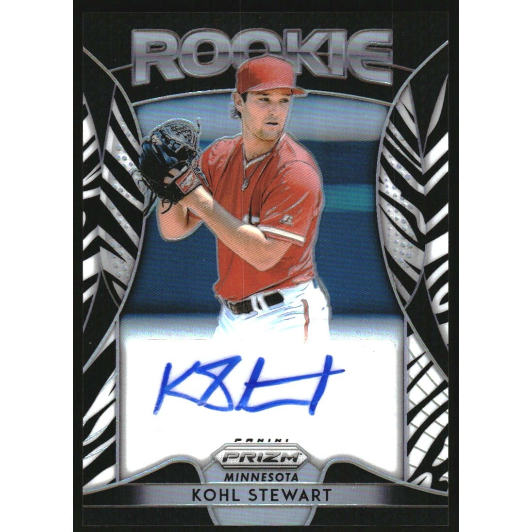 2019 Panini Prizm Rookie Autographs Prizms Zebra Stripes #64 Kohl Stewart/50. rookie card picture