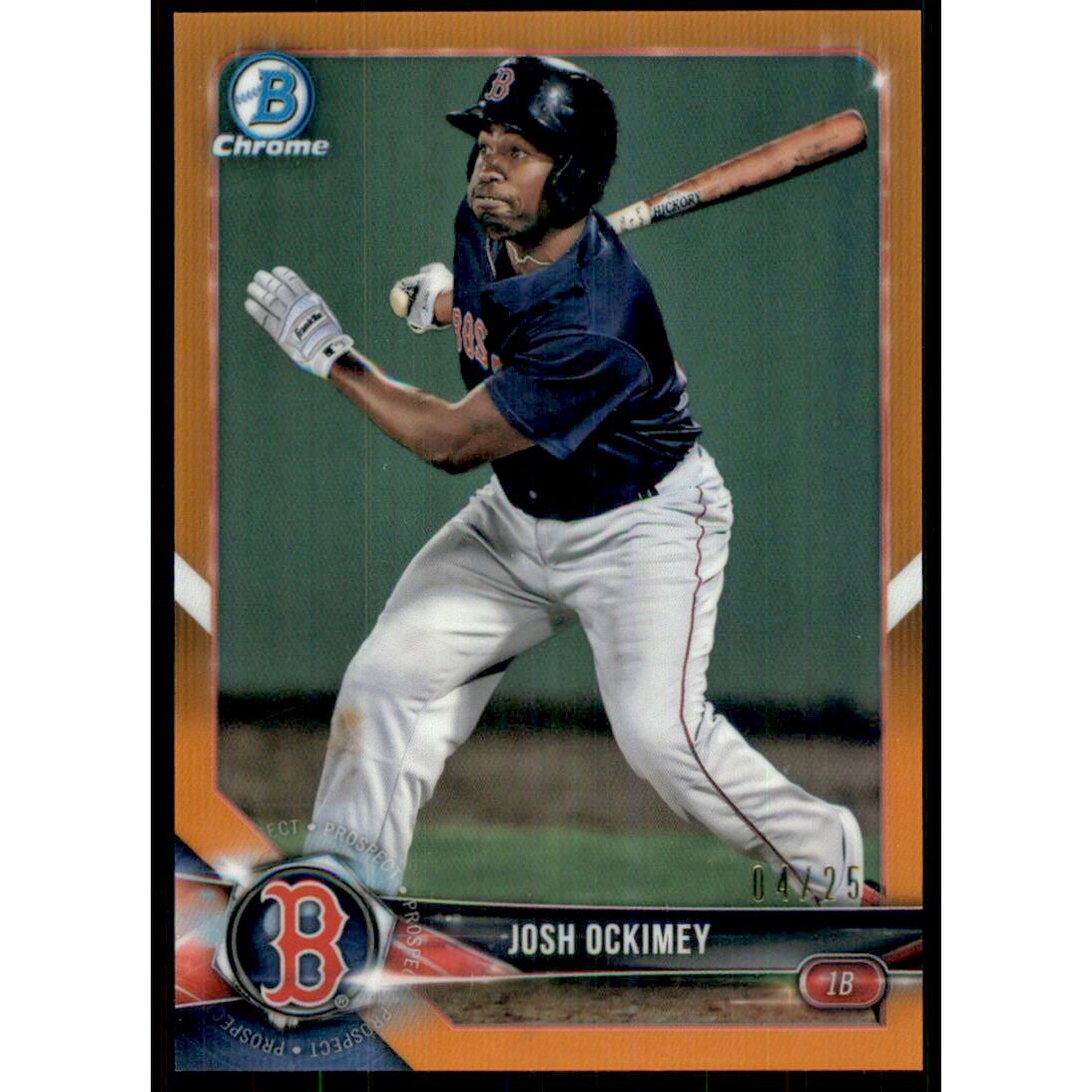 2018 Bowman Chrome Prospects Orange Refractors #BCP34 Josh Ockimey. rookie card picture