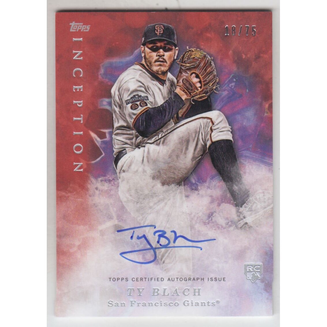 2017 Topps Inception Red #128 Ty Blach AU. rookie card picture