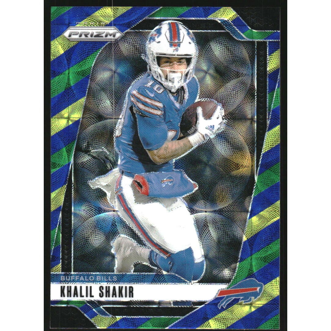 2024 Panini Prizm Prizms Choice Blue Yellow and Green #31 Khalil Shakir. rookie card picture
