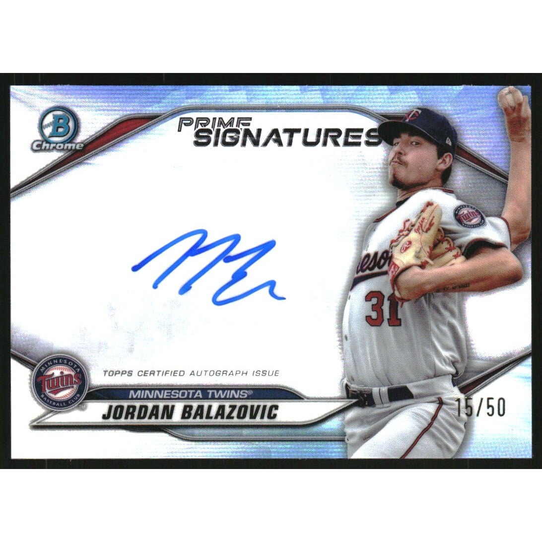2020 Bowman Chrome Prime Chrome Signatures #PCSJB Jordan Balazovic EXCH. rookie card picture