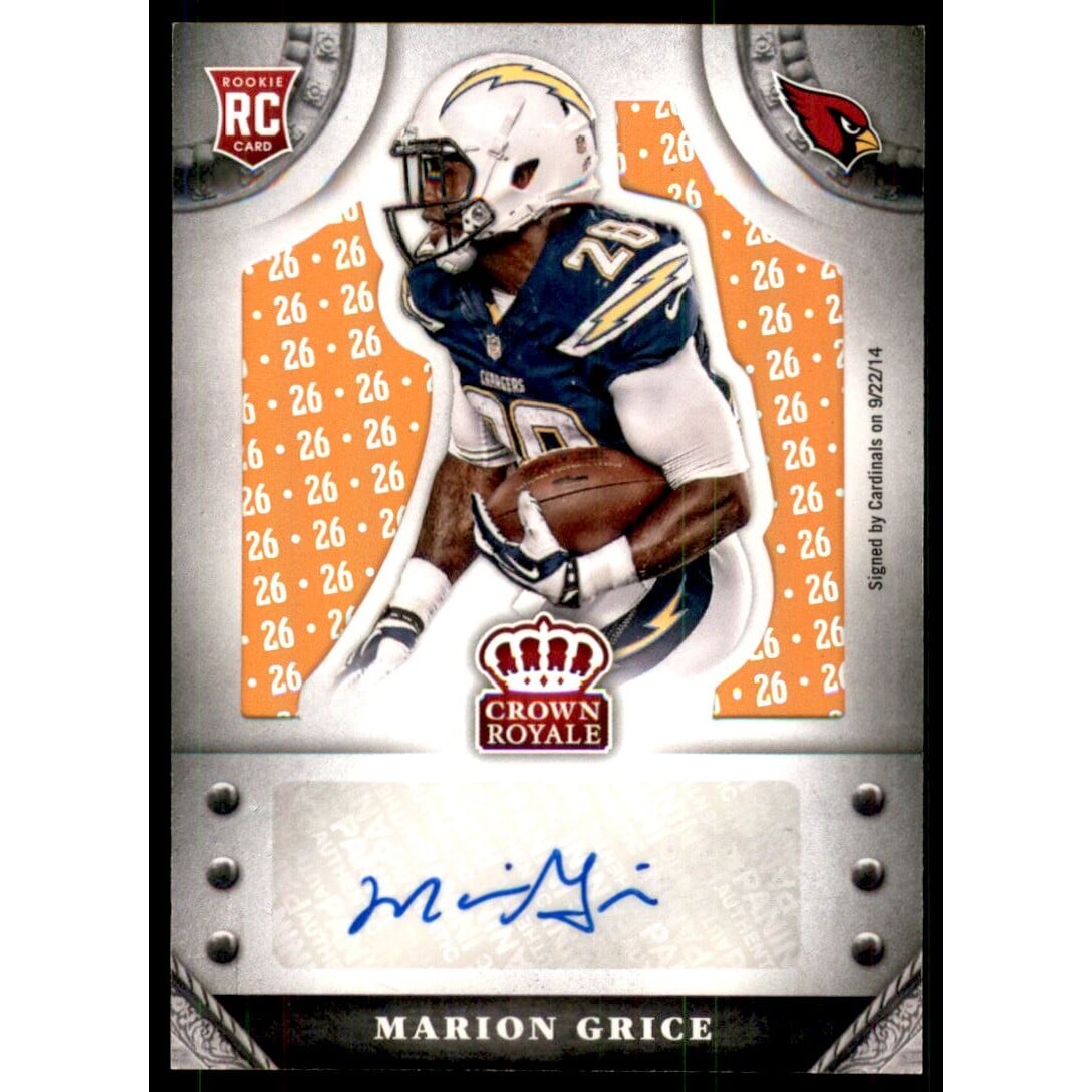 2014 Crown Royale Rookie Signatures Retail Jersey Number #SMG Marion Grice/28