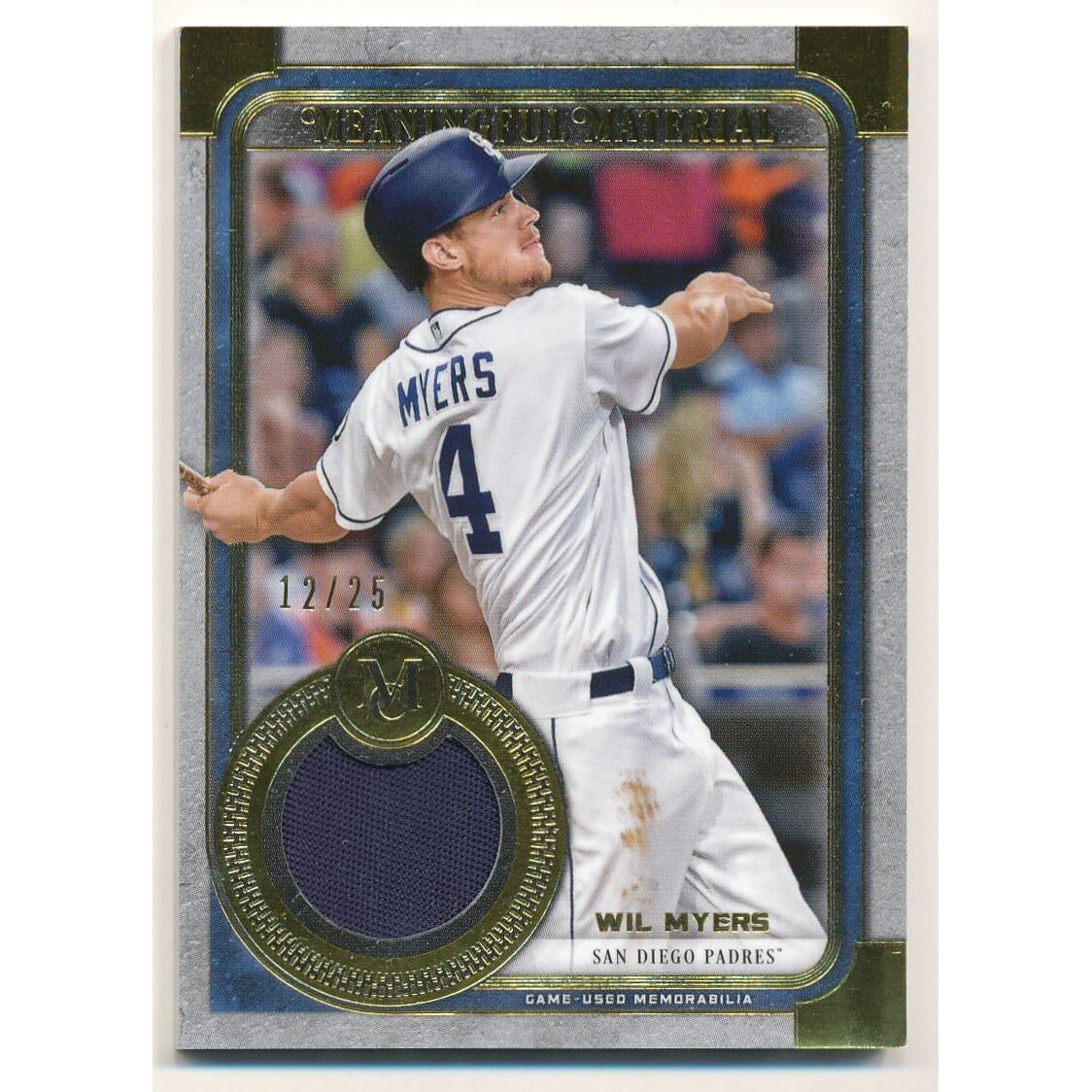 2019 Topps Museum Collection Meaningful Material Relics Gold #MMRWM Wil Myers. rookie card picture