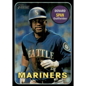 2018 Topps Heritage Chrome Black Refractors #THC618 Denard Span